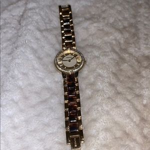 Tortoise Shell and Gold Fossil Watch